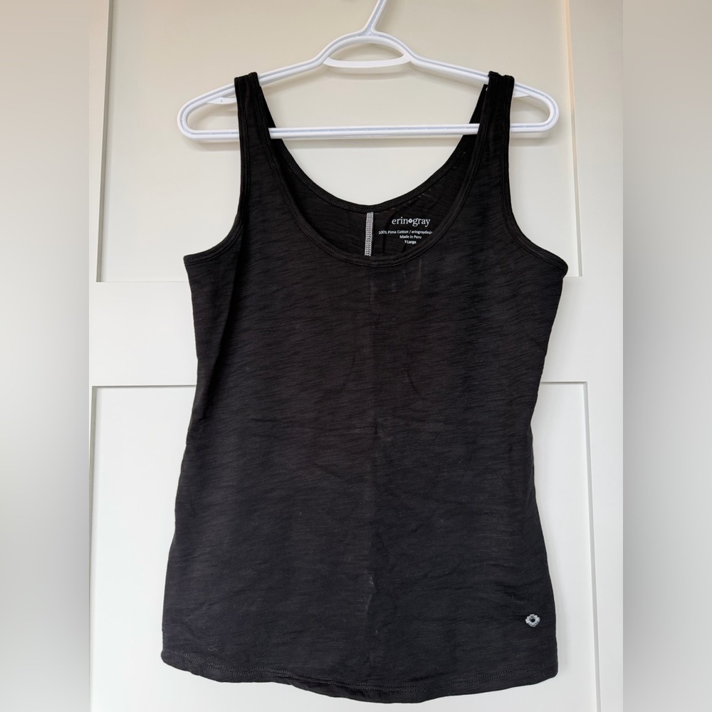 Black Cotton Tank Top